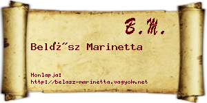 Belász Marinetta névjegykártya
